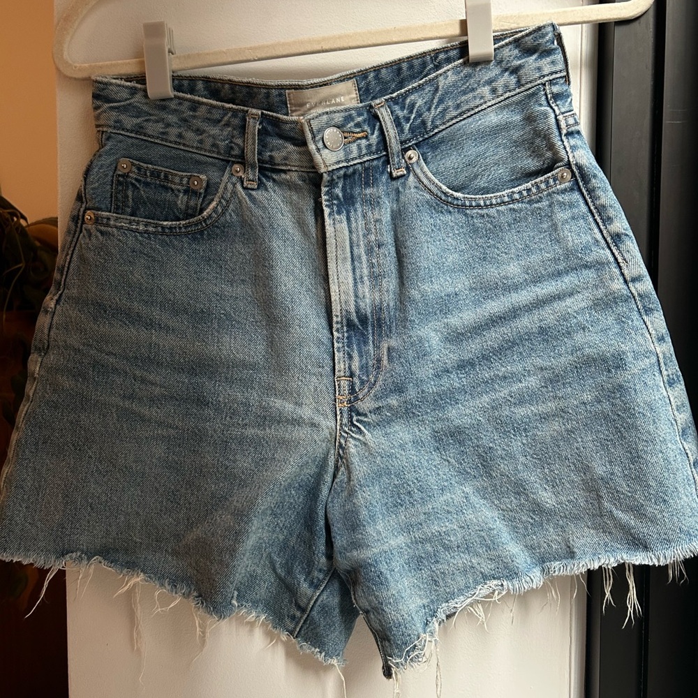 Everlane Light Blue High-Rise Denim Cutoff Shorts